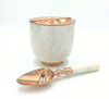 Copper and White Marble Ice Bucket w/ Lid