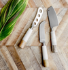 White Marble and Timber Cheese Knife Set