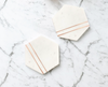 Brass and White Marble Coasters
