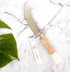 White Marble and Timber Cheese Knife